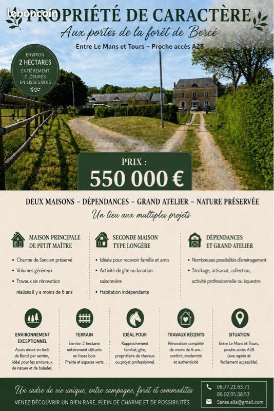 Maison 9 pièces 285 m² · à Beaumont-Pied-de-Boeuf · 285 m² · 550 000 €