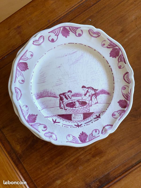 13 assiettes à décor biblique 19e siècle ou avant (18e) attribution Saint Omer (image 4)
