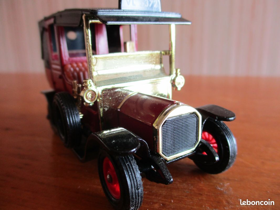 FAL Voiture Taxi Unic 1907 - Miniature Ancienne 1/43 En Bronze - Jouet Rare