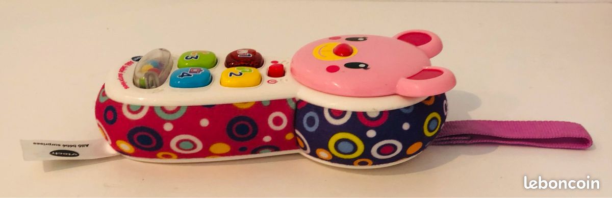 Vtech téléphone allo bébé surprises 6-36 mois ourson rose miroir jouet d’éveil parlant interactif découverte chiffres couleurs musique 70 chansons mélodies phrases nomade motricité fine lot SOP77 (image 5)