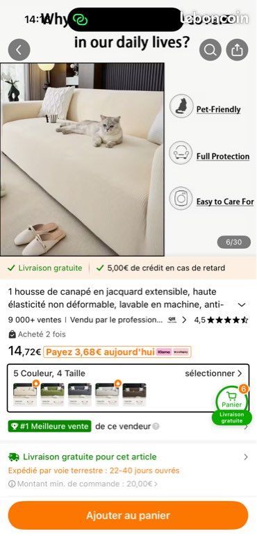 1 pièce Housse de Canapé Moderne Rayée Beige & Gris - Design Élastique Solide en Une Pièce, Adaptée aux Canapés 1/2/3/4/5 Places, Tissu Facile à Entretenir, Housse de Canapé Sans Accoudoirs, Housse de (image 2)