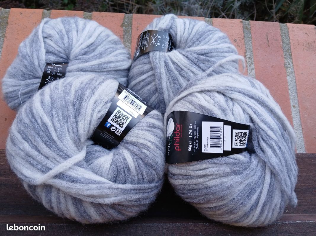 Lot De 4 Pelotes Phildar Phil Noe Citron - Acrylique, Aiguille 3.5, Idéal Tricot été
