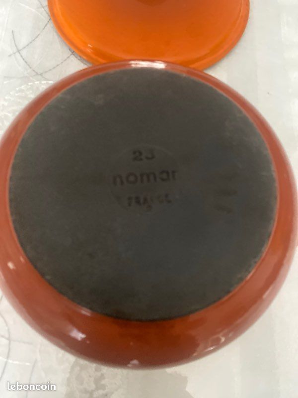 Style Le Creuset Deux Petites Cocotte Caquelon en Fonte Émaillée Orange | eBay