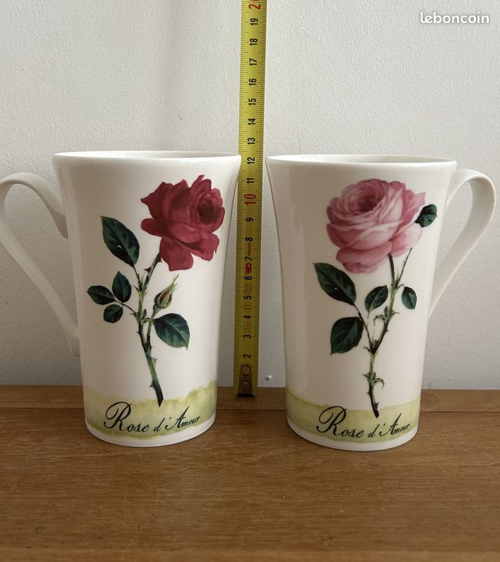 Lot De 3 Mugs Roy Kirkham Garden, Porcelaine Blanche 38 Cl – 8.5 Cm