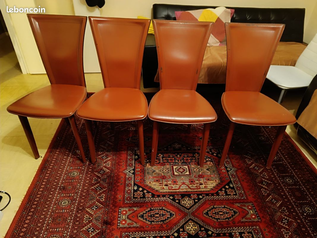 Chaises en cuire lot de 4 (image 1)