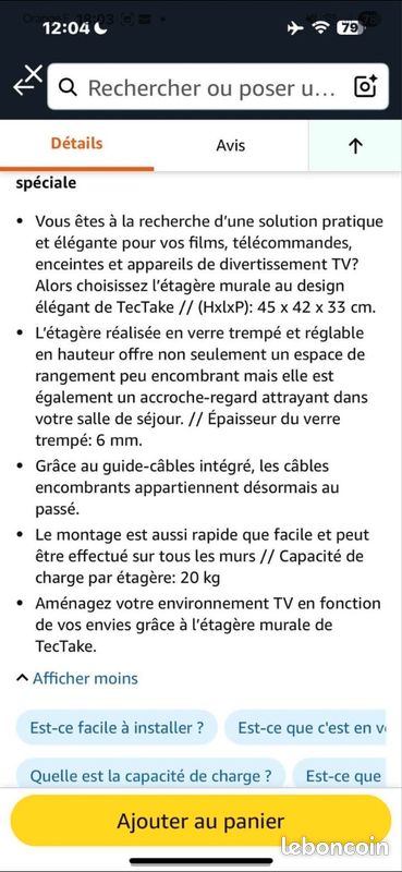 TecTake Etagère Murale en Verre pour lecteurs DVD Blu-Ray Console de Jeu décodeur (3 étagères Noir (image 5)