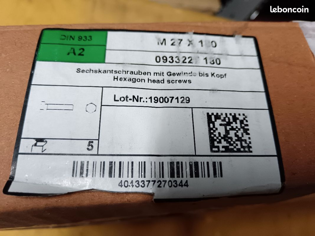 Boulon inox m 27x180 (image 3)