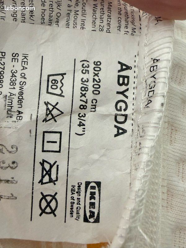 Matelas abygda 90x200 IKEA (image 4)