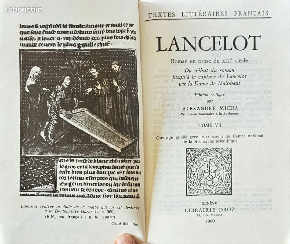 Lancelot librairie Droz (image 2)
