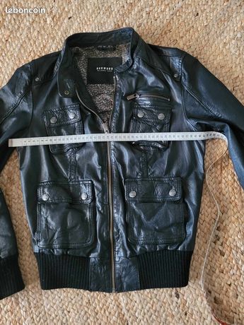 Blouson Moto En Cuir Noir Oakwood - Taille 36 - Occasion Très Bon État