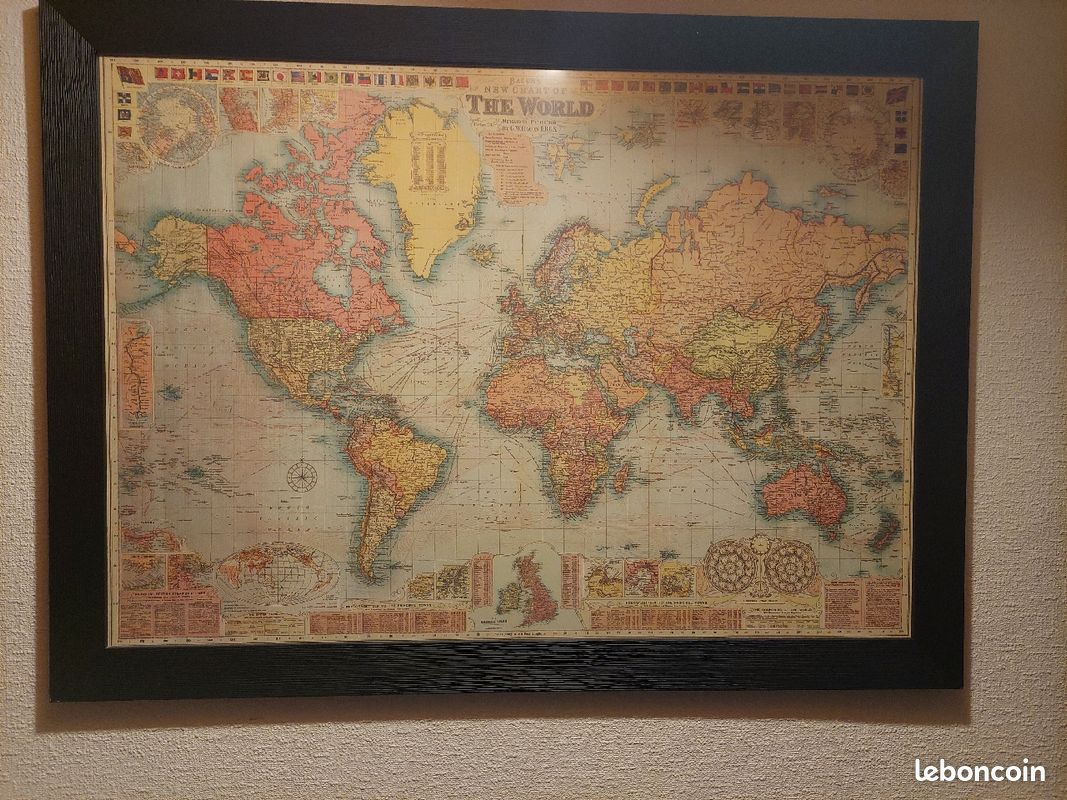 Grand cadre tableau Le monde (image 1)