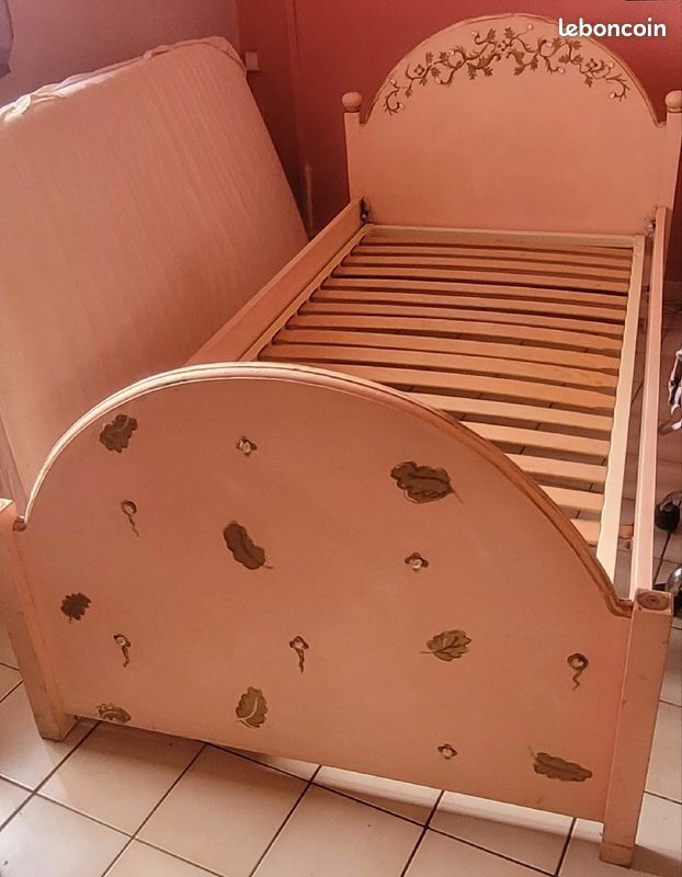 Lit gigogne rose en Pin (image 5)