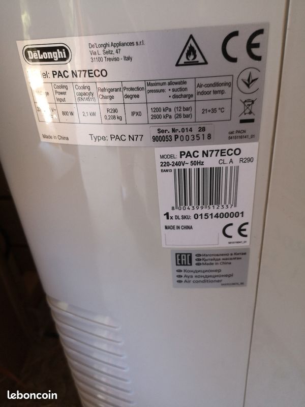Climatiseur delonghi Pinguino (image 2)