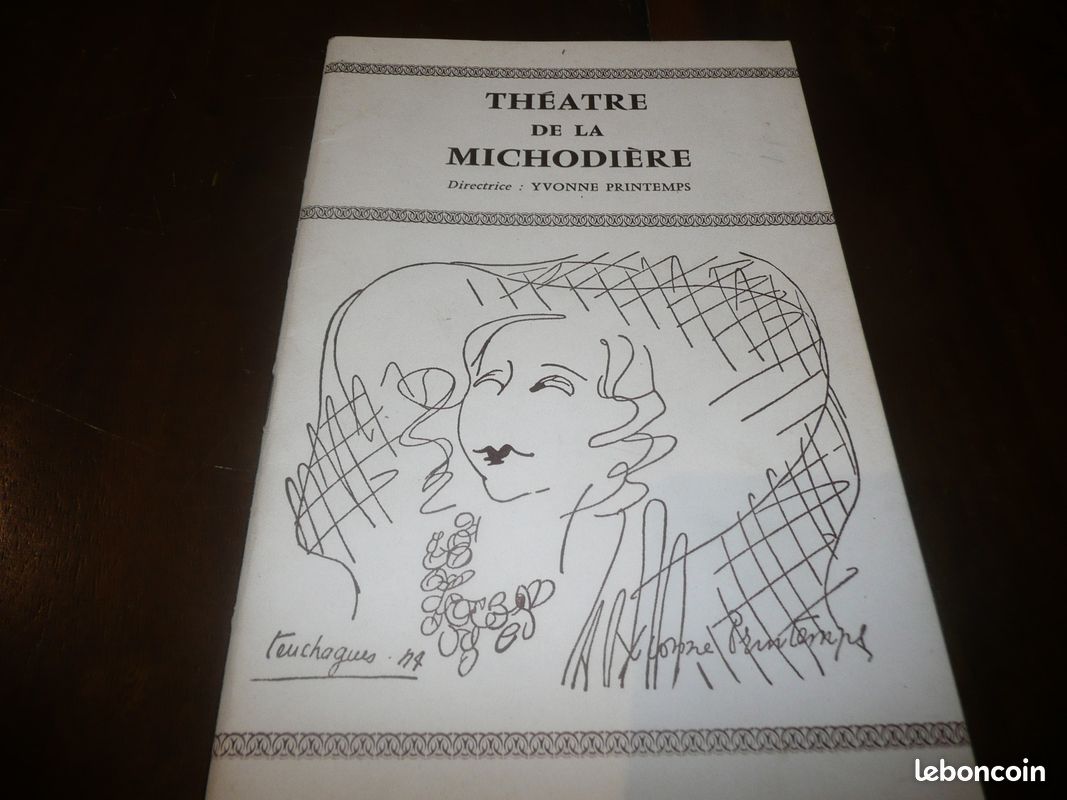 Théâtre de la Michodière Yvonne Printemps programme La Claque Galabru Doutey Lavanant 1972 (image 1)