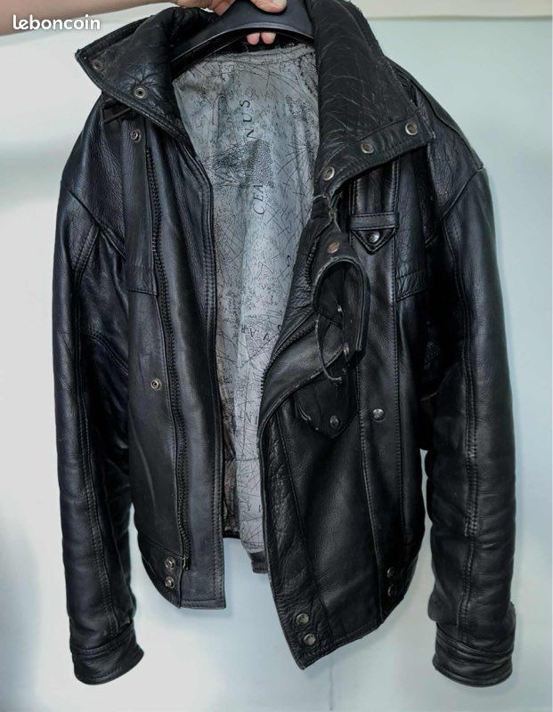 Blouson moto en cuir (image 1)