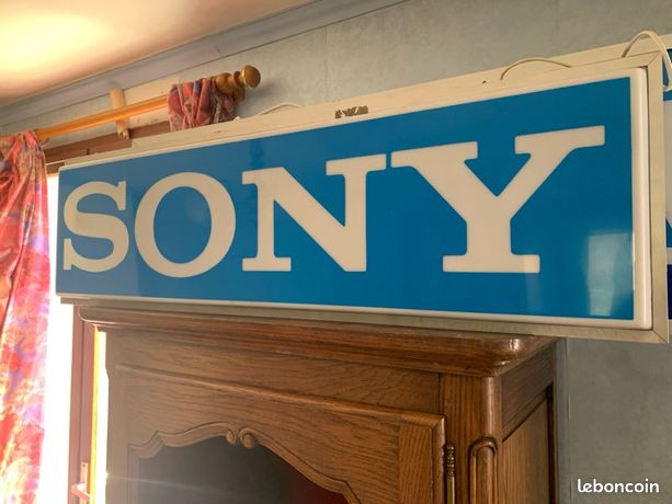 Enseigne Lumineuse Publicitaire Sony Vintage - Fonctionnelle, Style Rétro Musique