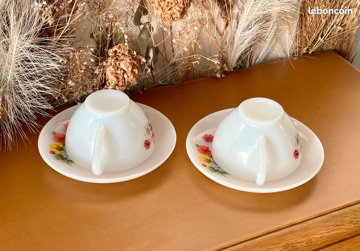 Lot 92 De 6 Petites Assiettes Arcopal Vintage France D 18,5 Cm Fleurs Oranges Imgx2000 7652
