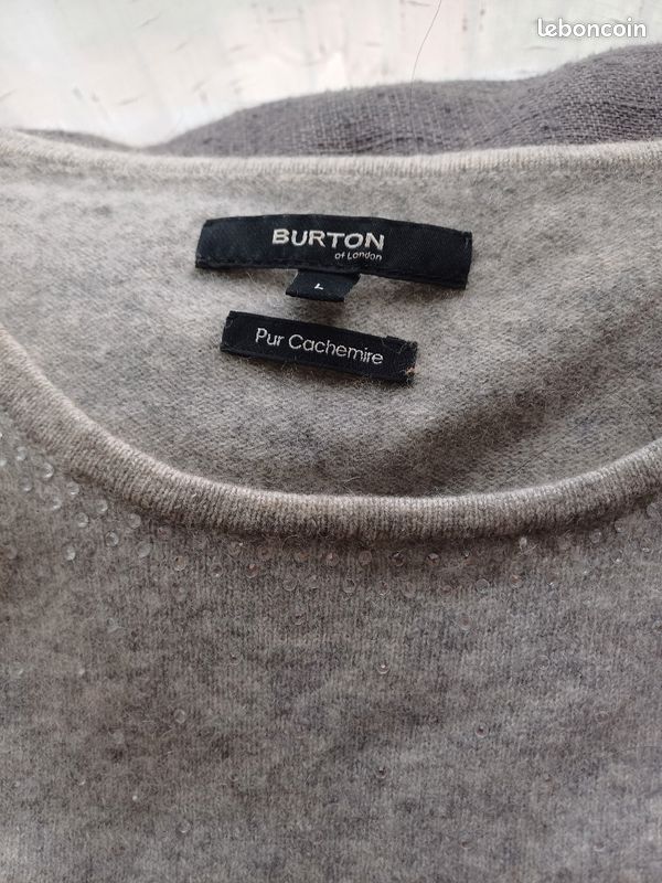 Pull femme en cachemire gris Burton Vêtements