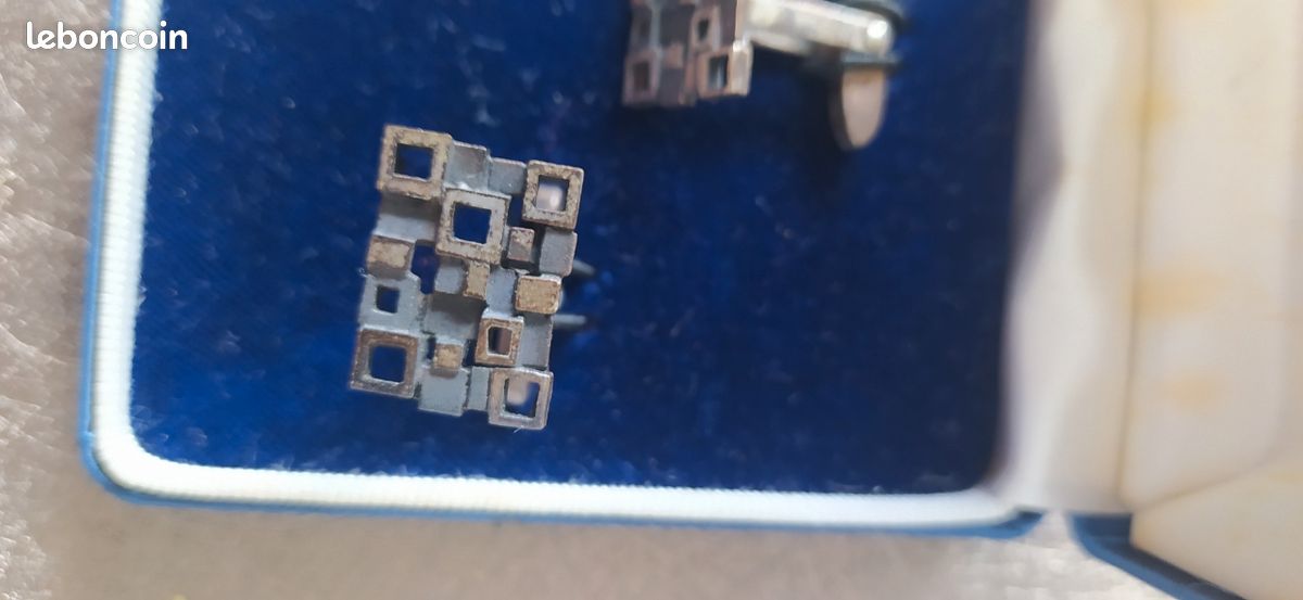 Boutons de manchette vintage avec sa boîte (image 2)