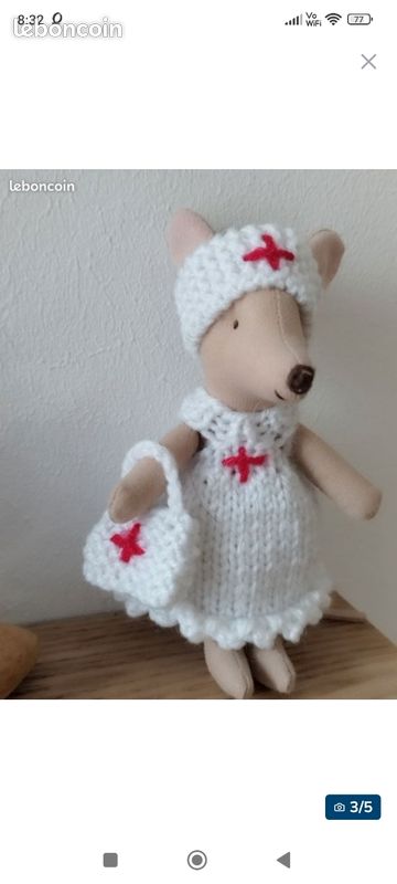 Tenue d'infirmière pour souris maileg little sister ❤️ (image 2)