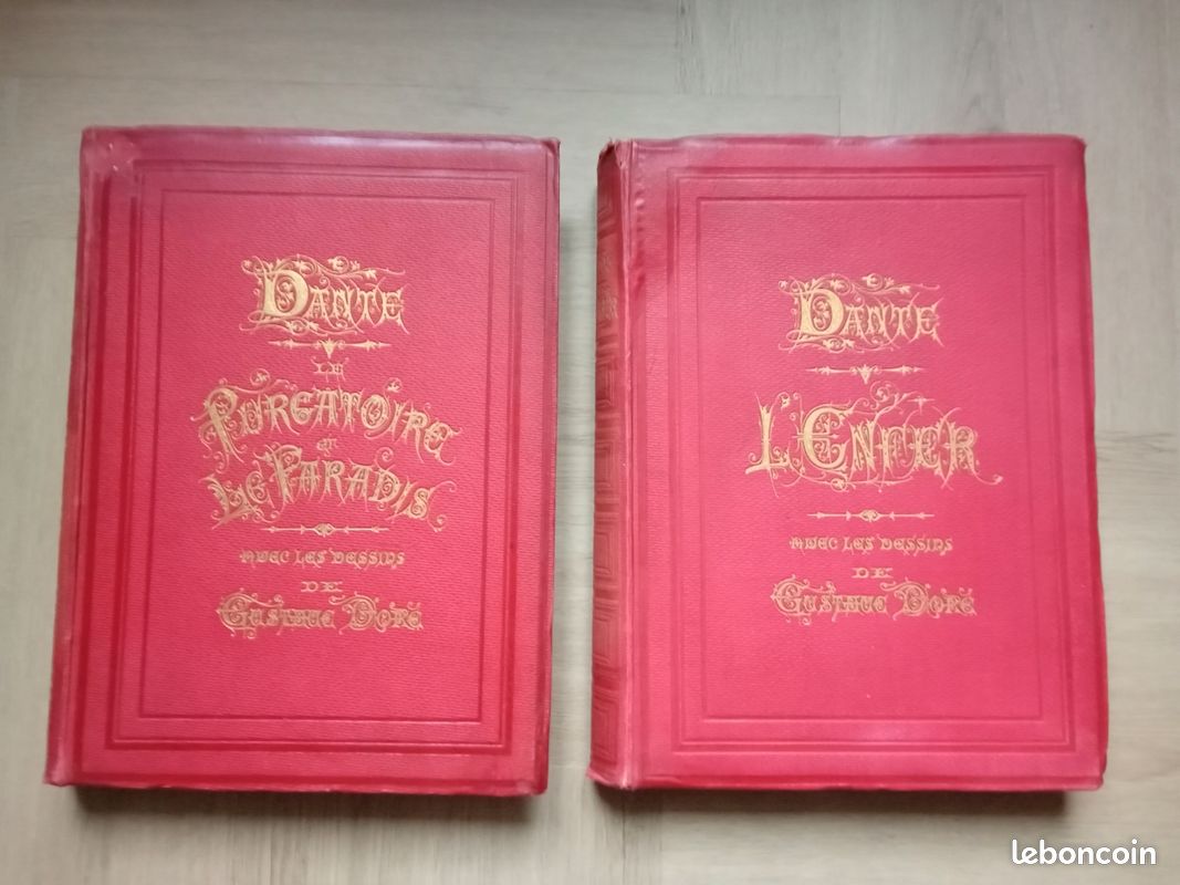 L Enfer, Le Purgatoire et Le Paradis (2 tomes). Avec les dessins de Gustave Doré. Traduction française de Pier Angelo Fiorentino, accompagnée du texte italien (image 1)