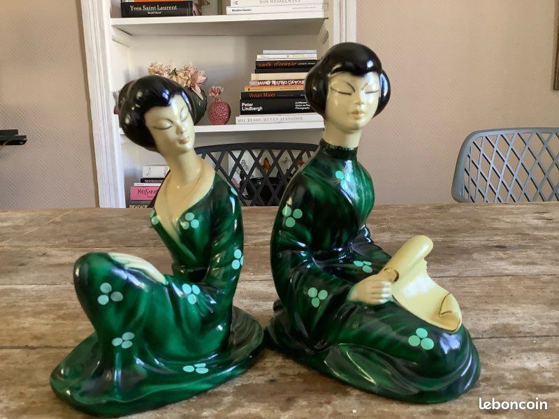 Paire de statues en Céramique signé Léo PAGLIAI 1950 (image 8)