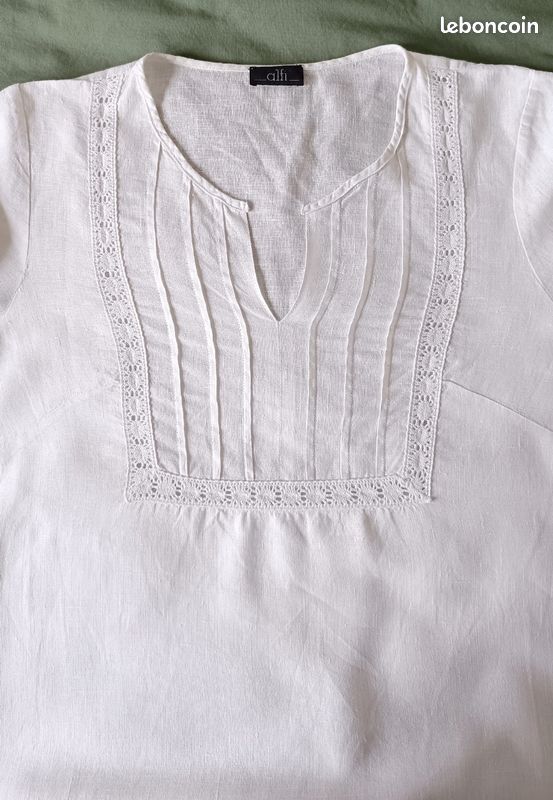 Blouse blanche en lin (image 2)