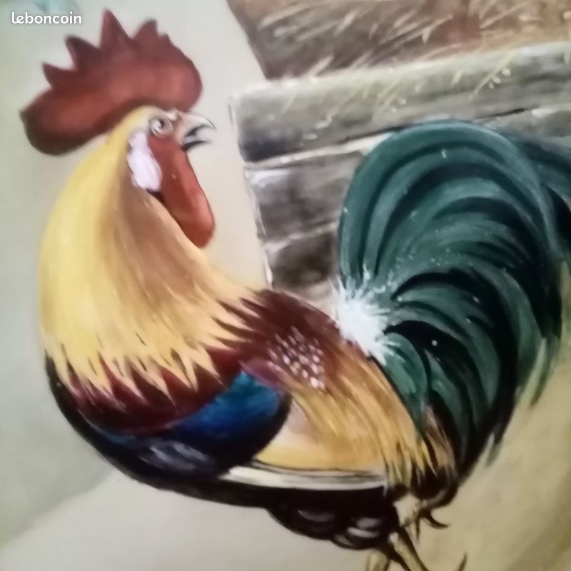 Grande assiette coq avec son porte assiette (image 2)