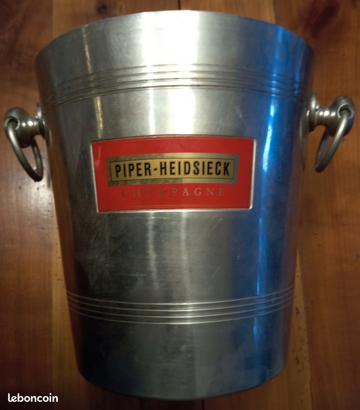 Seau à Champagne Vintage Piper-Heidsieck – Aluminium – Années 80 – Déco