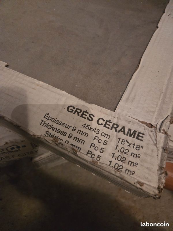 Carrelage 45x45 Grès Cérame Effet Beton Gris (image 8)