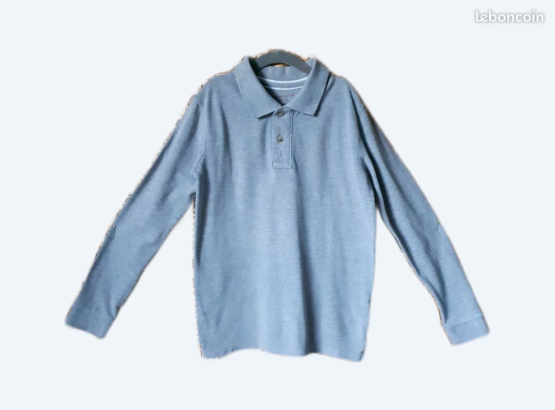 Polo manches longues gris Monoprix Kids 10 ans (image 1)
