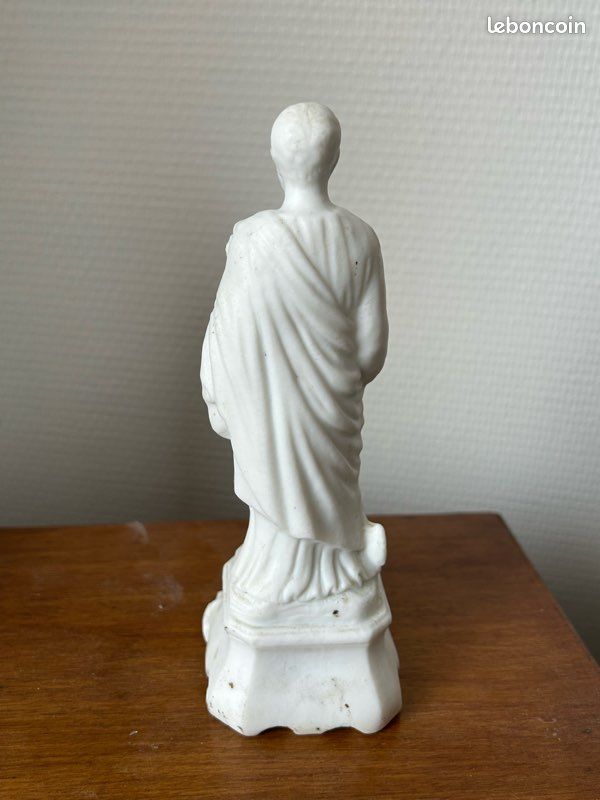 Saint Joseph statuette ancienne biscuit porcelaine hauteur 17,5cm (15) (image 5)
