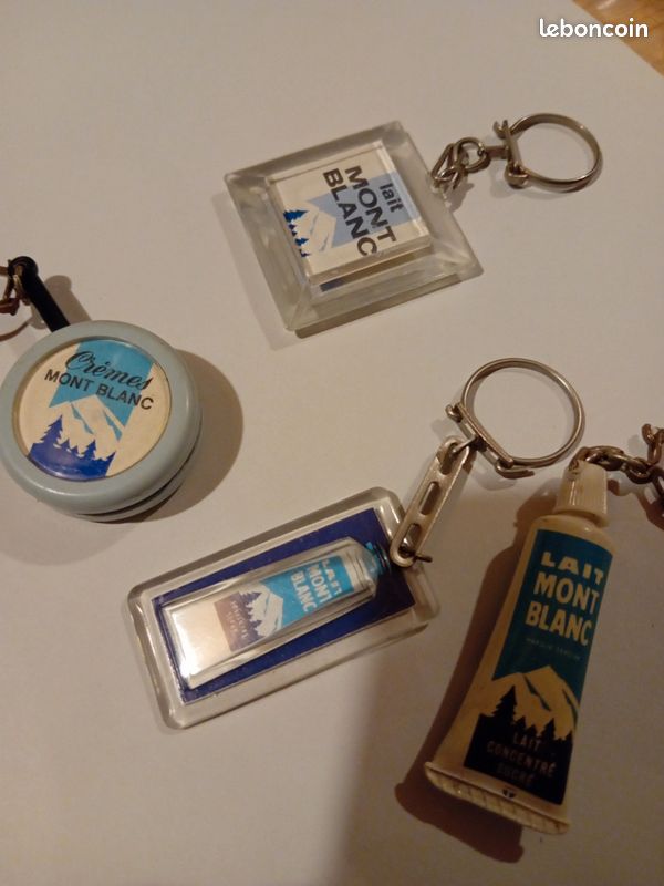 Lot de 4 anciens portes clés Lait Mont Blanc (image 7)