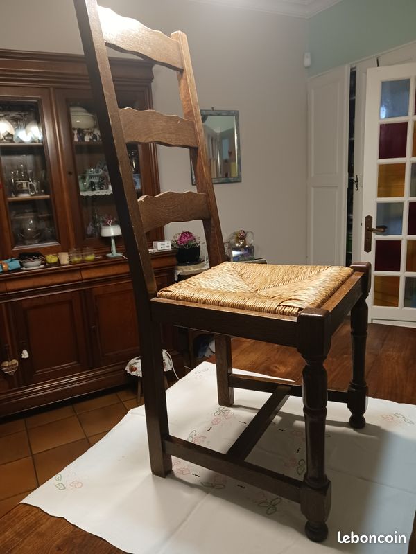 Table ancienne en bois + 6 chaises (image 5)