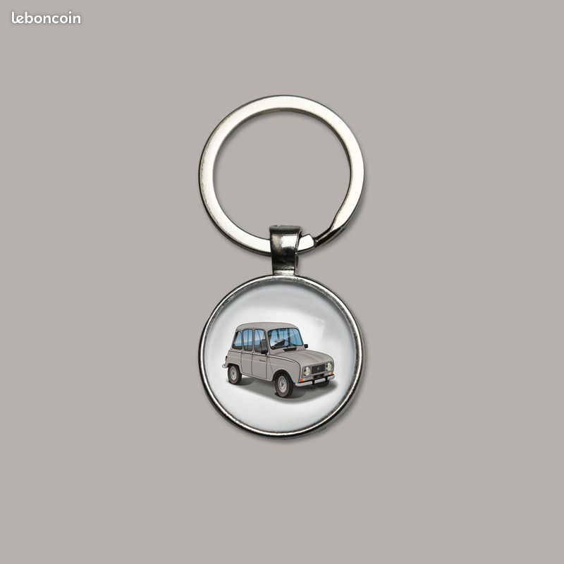 Porte-clés Renault 4 4L savane beige alpaga porte-clefs voiture ancienne (image 1)