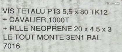 Lot de 49 vis de fixation pour bac acier - Gris anthracite (image 3)