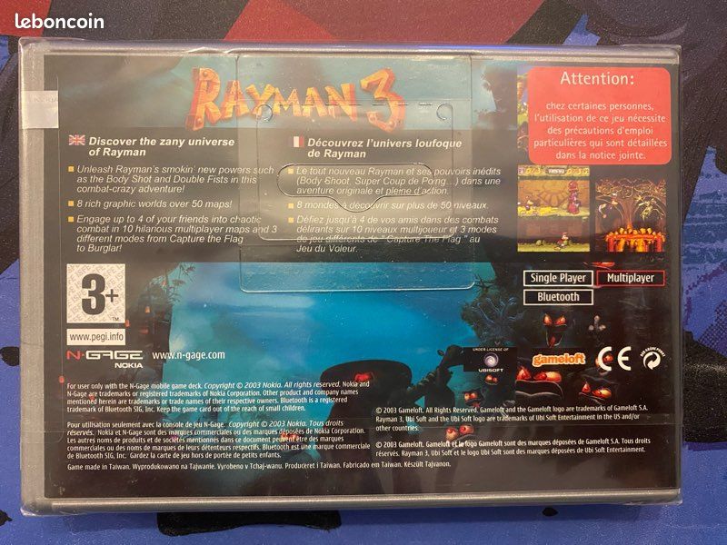 Jeu n-gage rayman 3 neuf sous blister version fr (image 2)