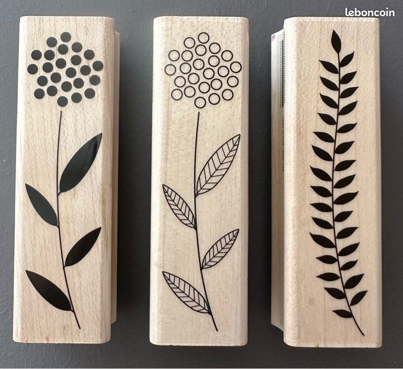 Lot 12 Tampons Bois Vintage Motifs Floraux – Tampons Artisanaux Pour Scrapbooking, Albums Photo, Cartes, DIY
