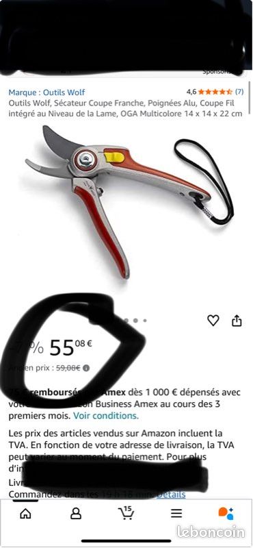 Lot de 2 Outils Wolf, Sécateur Coupe Franche, Poignées Alu, Coupe Fil intégré au Niveau de la Lame, OGA Multicolore 14 x 14 x 22 cm (image 3)