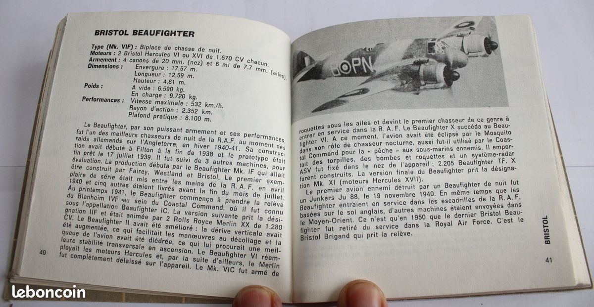 Les avions Britanniques 1940-1945 - Bibliothèque Marabout Flash N°86 - Année 1961 (image 6)