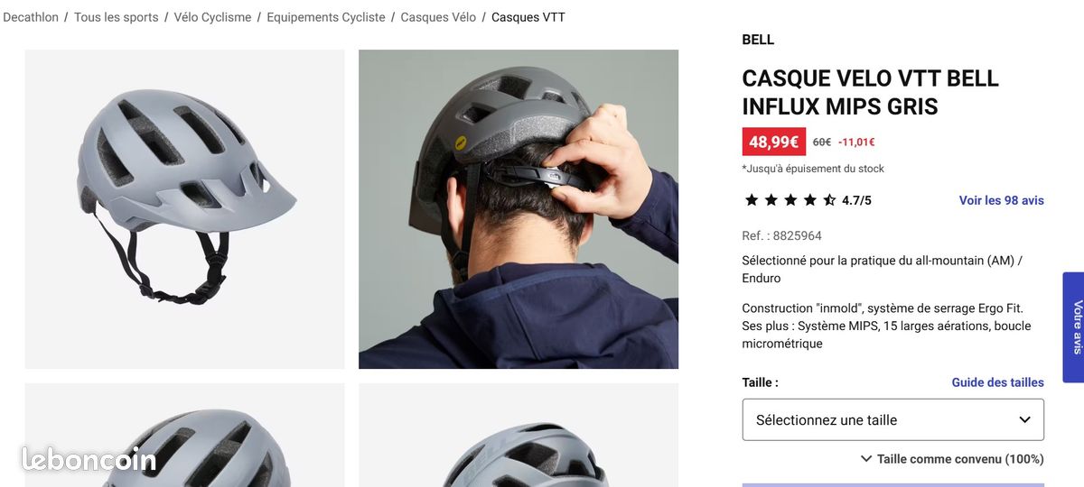 Casque Vtt BELL EVENT XC Mips S 52-56cm Noir mat