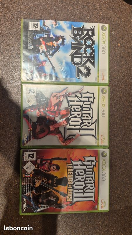 Jeu Rockband Complet Pour Xbox 360 - Version FR - Très Bon état - Inclus Instruments