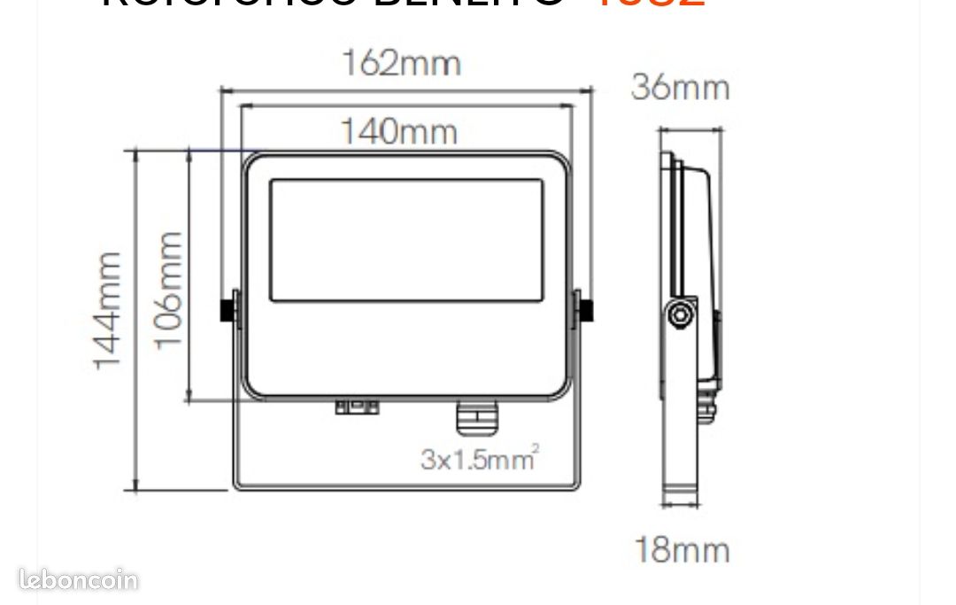 Projecteur extérieur Sky Switch 20W Beneito Faure blanc (image 6)
