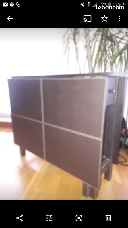 Table en simili cuir marron (image 3)