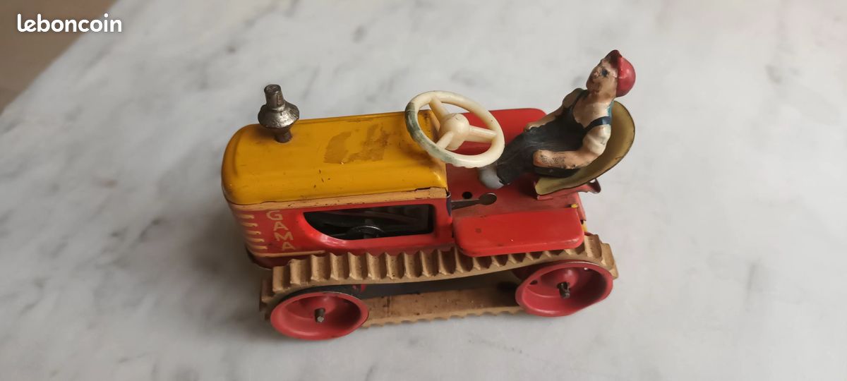 Jouet Mécanique Ancien Enfant Lugeur - Made In West Germany