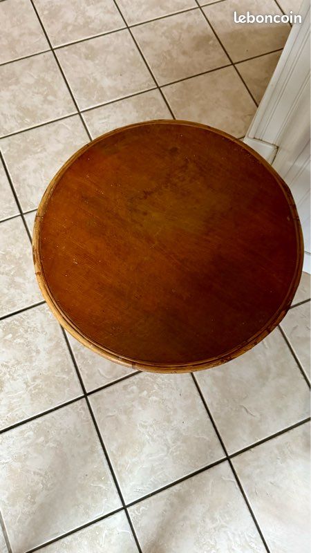 Table basse rotin vintage (image 4)