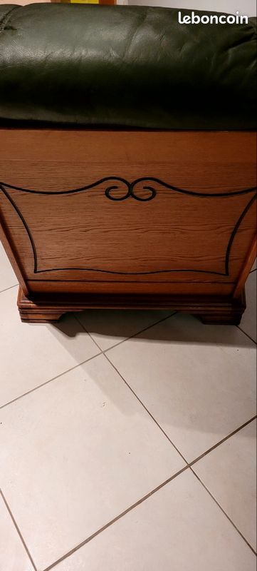 Fauteuil cuir vert excellent état (image 4)