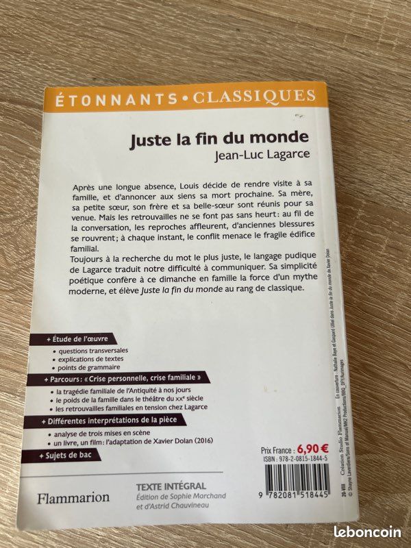 Piece de théâtre juste la fin du monde de Jean Luc Lagarce (image 3)