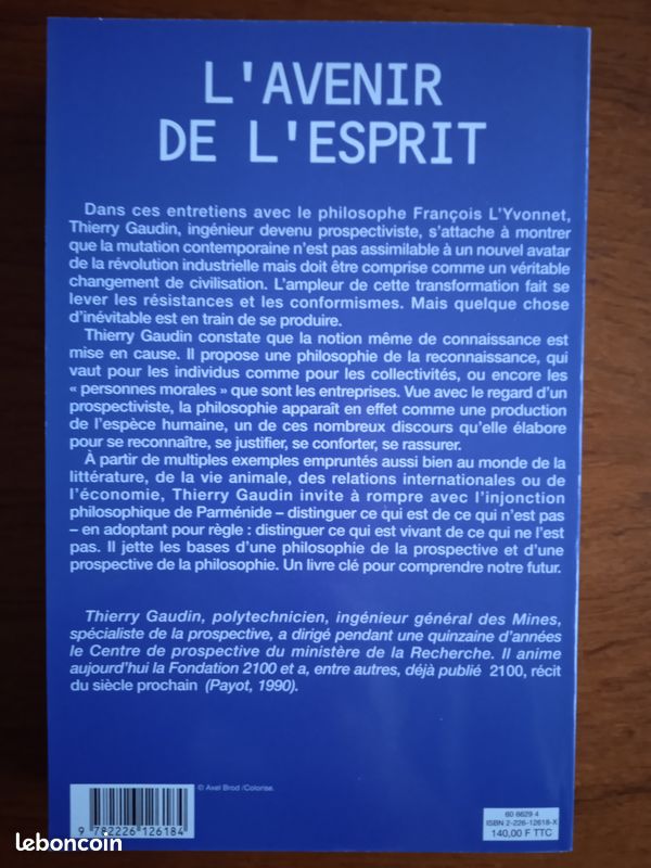 L'avenir de l'esprit- Thierry Gaudin Albin Michel (image 2)
