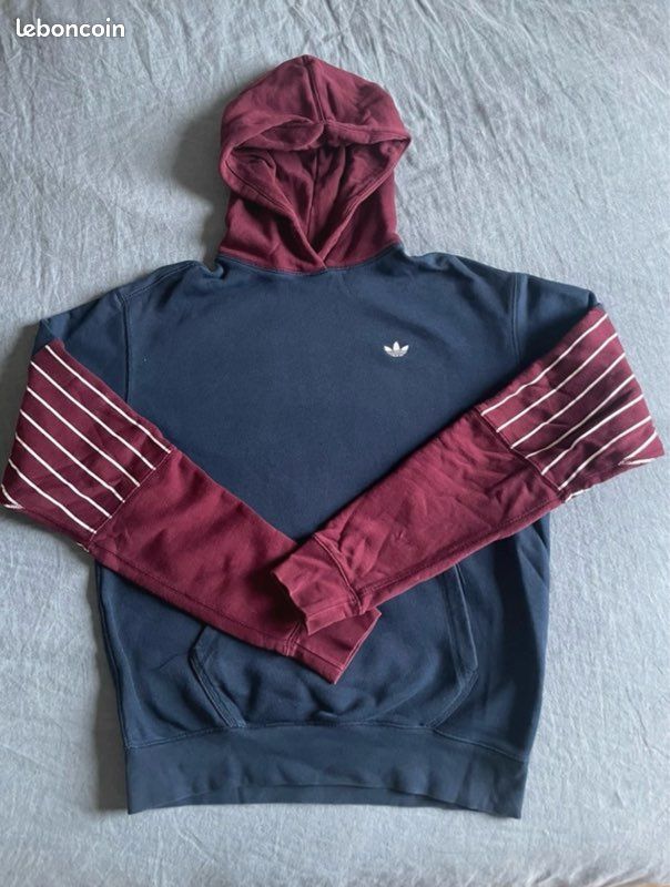 Sweat à capuche adidas rouge bordeaux et bleu marine Vêtements